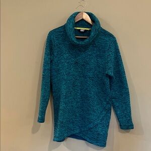 Lands' End Teal Cowl Neck Sweater